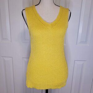 Ann Taylor Factory Yellow Ribbed V-Neck Sweater Tank – Size S (NWT)